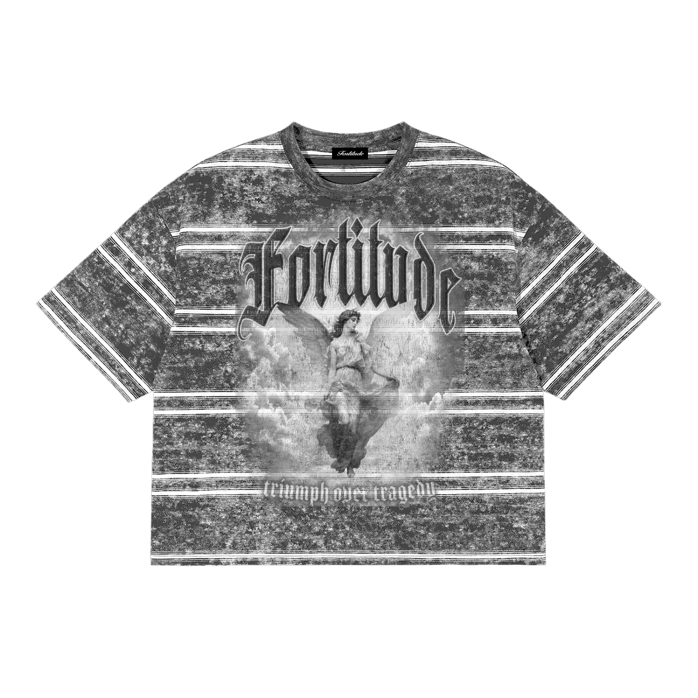 Snow Washed Striped Boxy T-Shirt